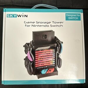 Skywin Game Storage Tower for Nintendo Switch (Black), NWT
